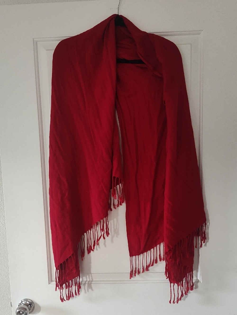 Red Fringed Shawl Wrap/Scarf